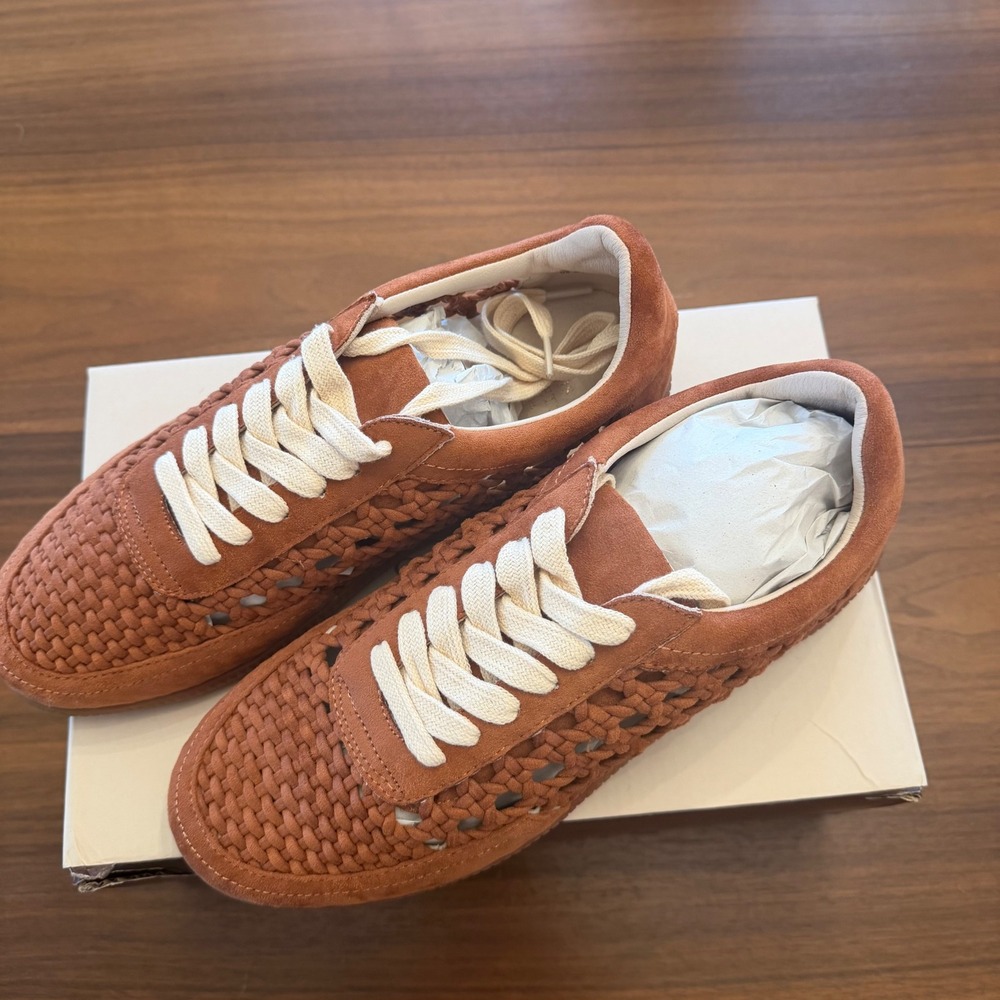 Oasis Society Sandy Crochet Sneakers Woven Lace Up Low Top Shoes Womens 8.5 - Picture 2 of 4